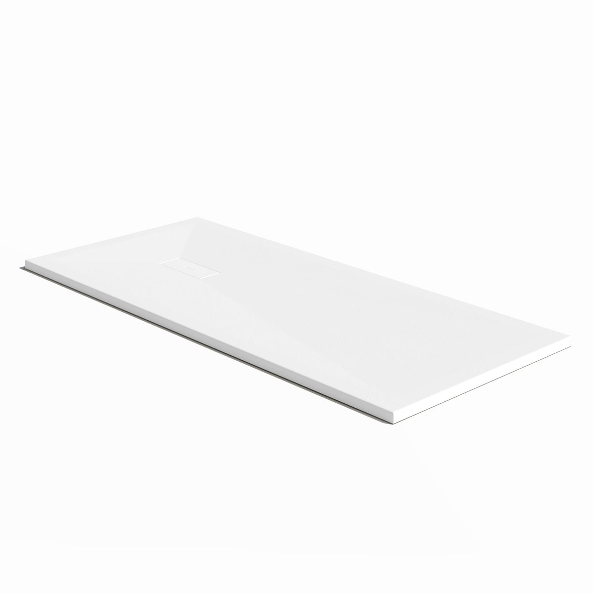 Plato de ducha de resina blanco de 70 x 140 cm visto en perspectiva