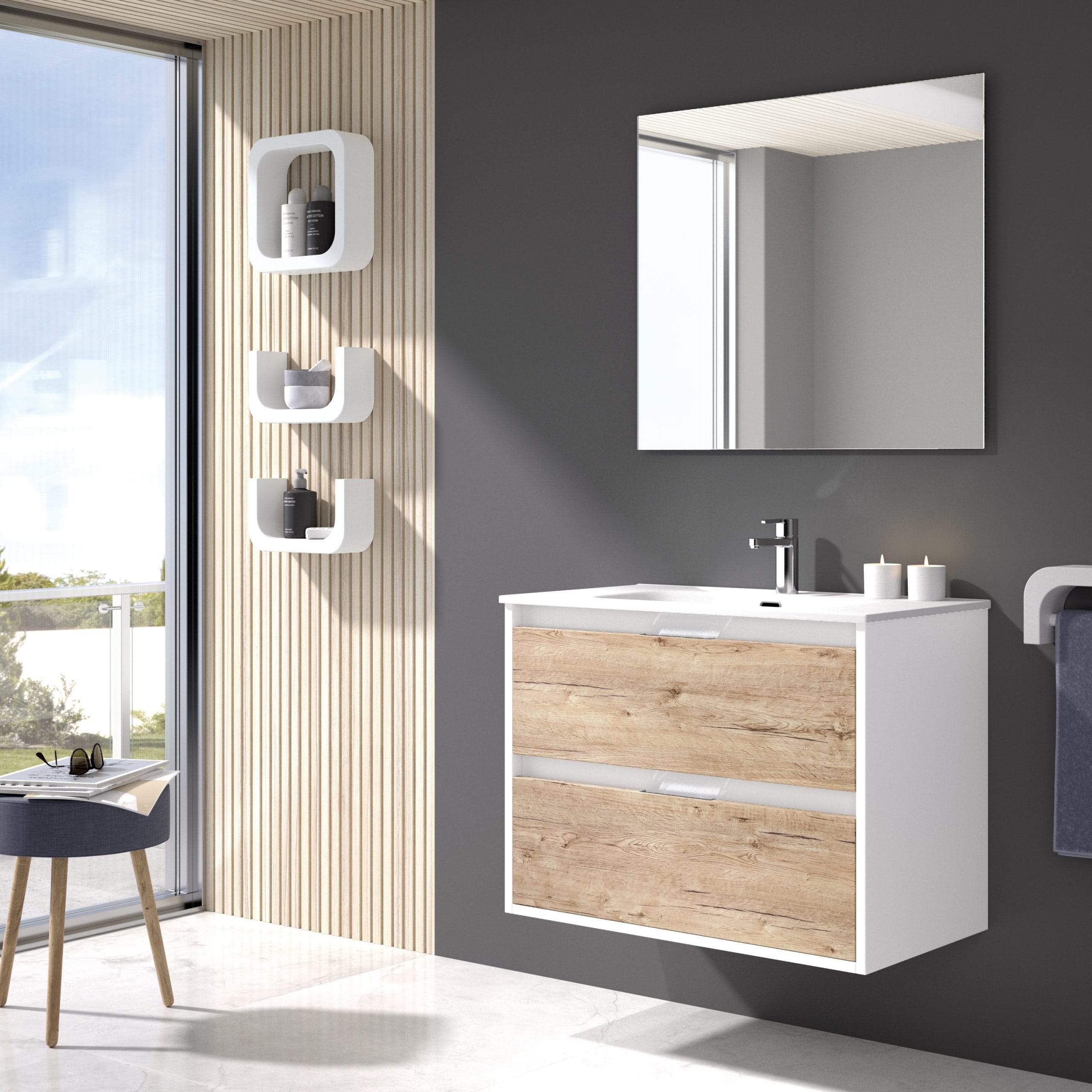 Estanterías de baño de resina OHU en U