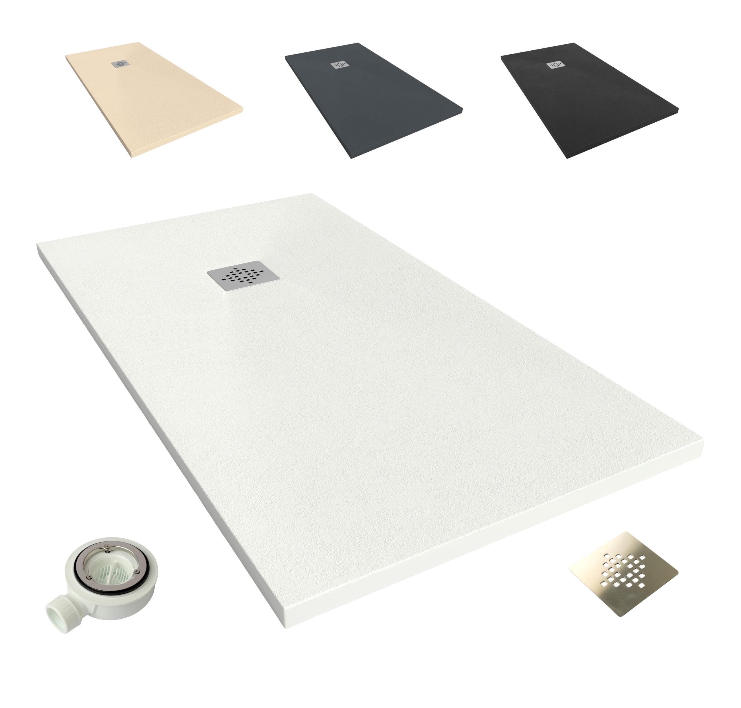 Roma II - Plato de Ducha de Resina, Antideslizante C3 y Antibacteriano