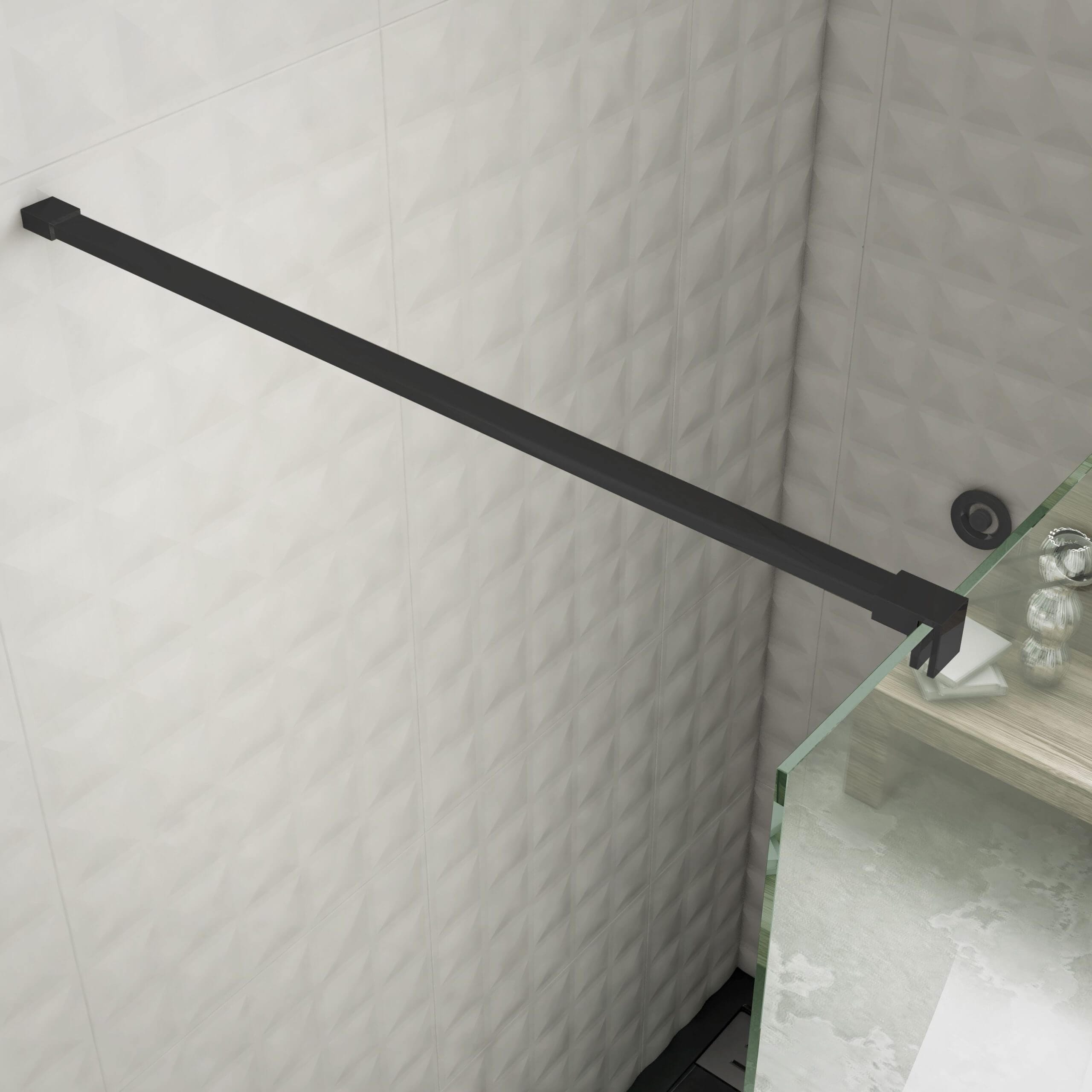 Detalle Mampara de Ducha fija Negro. Nebadoon