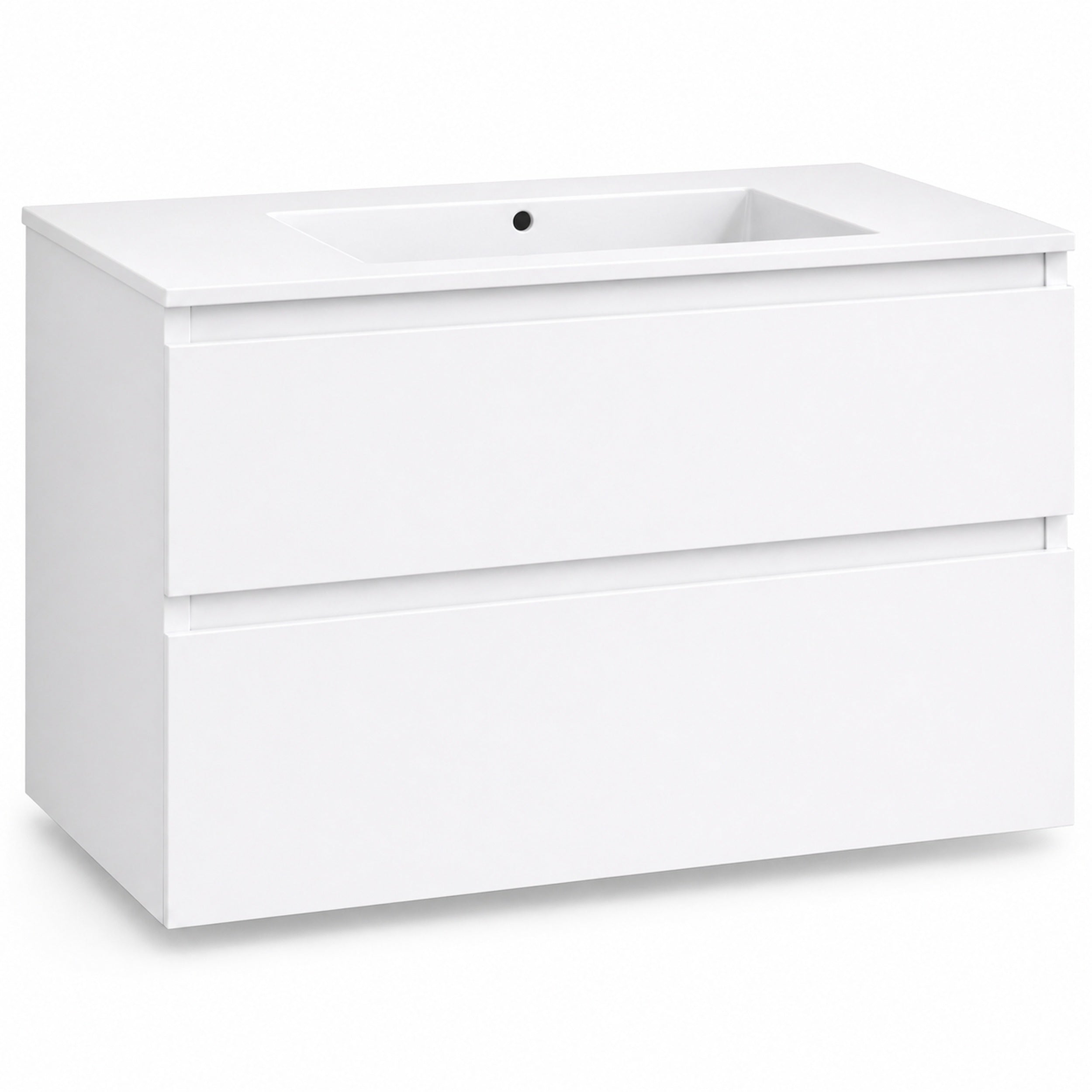 Almagro - Mueble de baño suspendido blanco con lavabo integrado