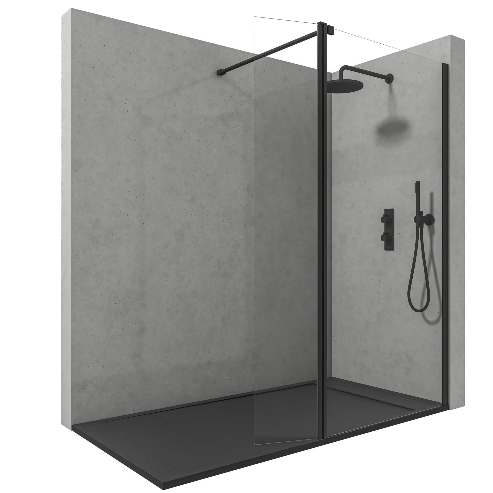 Granada - Mampara Ducha Fija de 8 mm + Abatible de 40 cm en 6 mm