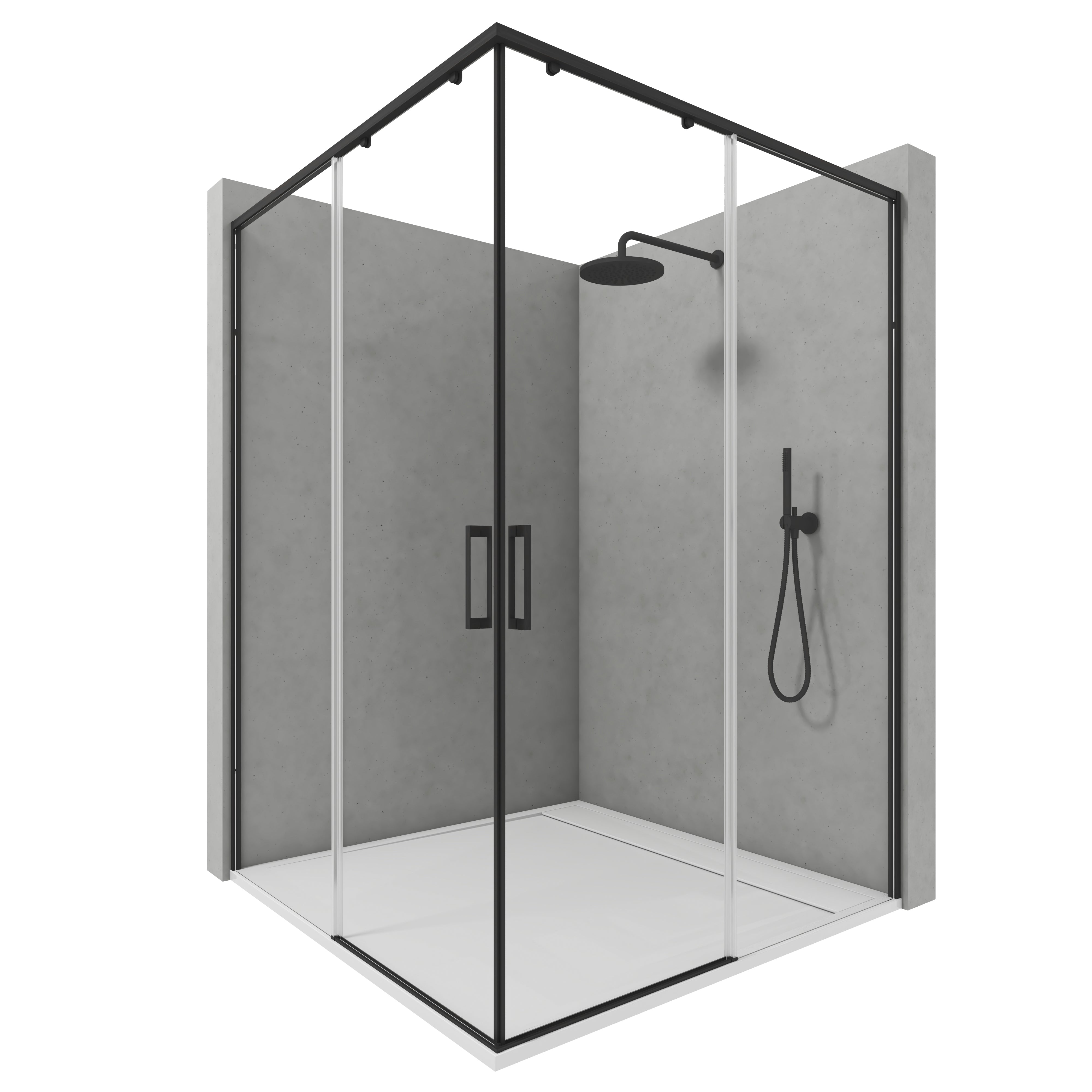 Madrid R2P - Mampara de Ducha Corredera Angular con 2 puertas reversibles