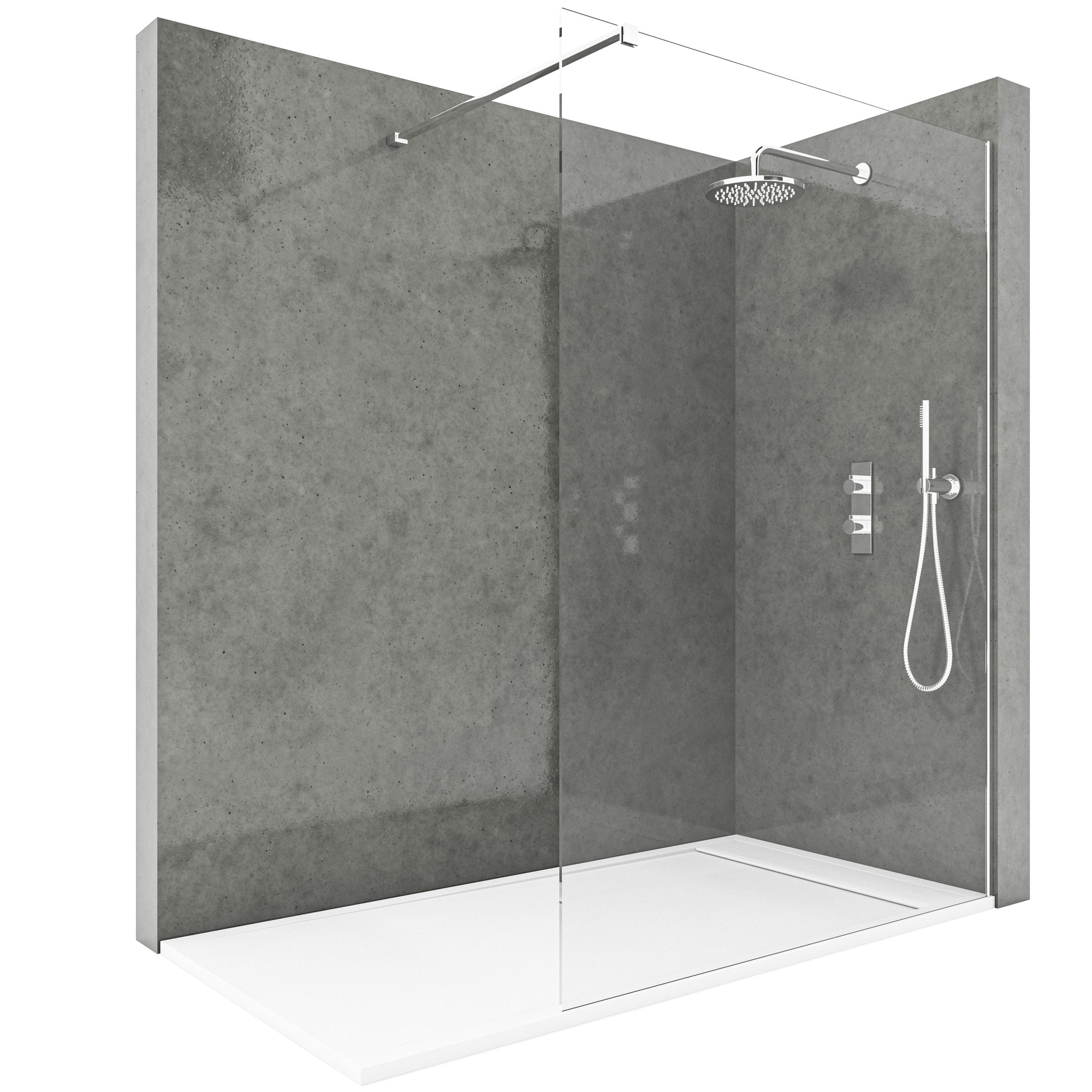 Sevilla - Mampara de ducha fija con cristal templado de 8 mm