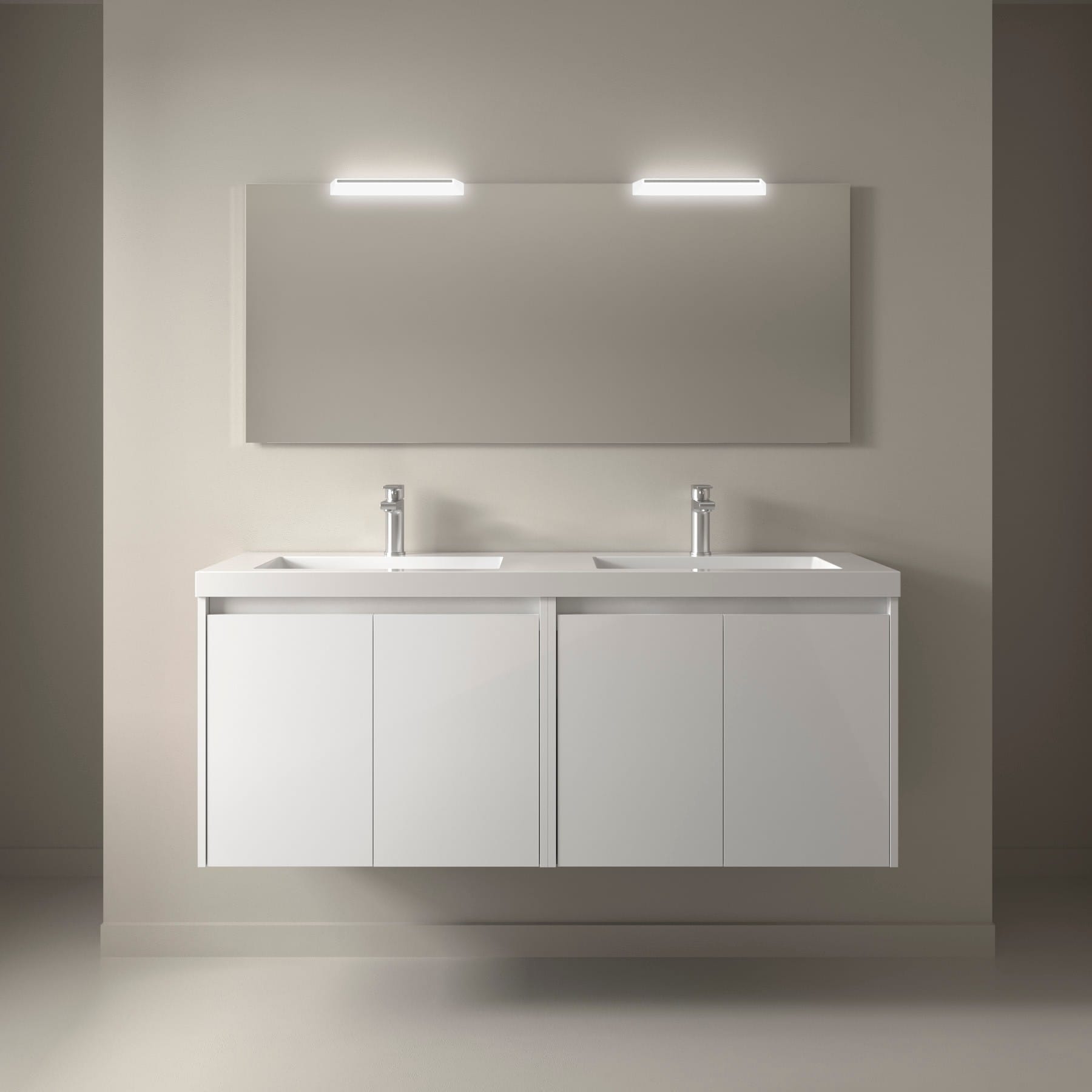 Noja 4P - Mueble de baño suspendido con lavabo encastrado