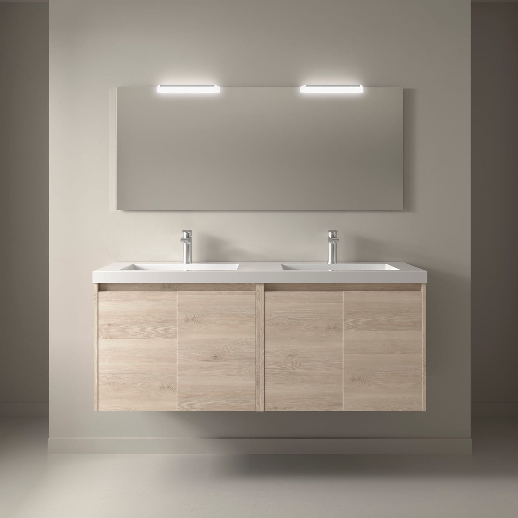 Noja 4P - Mueble de baño suspendido con lavabo encastrado