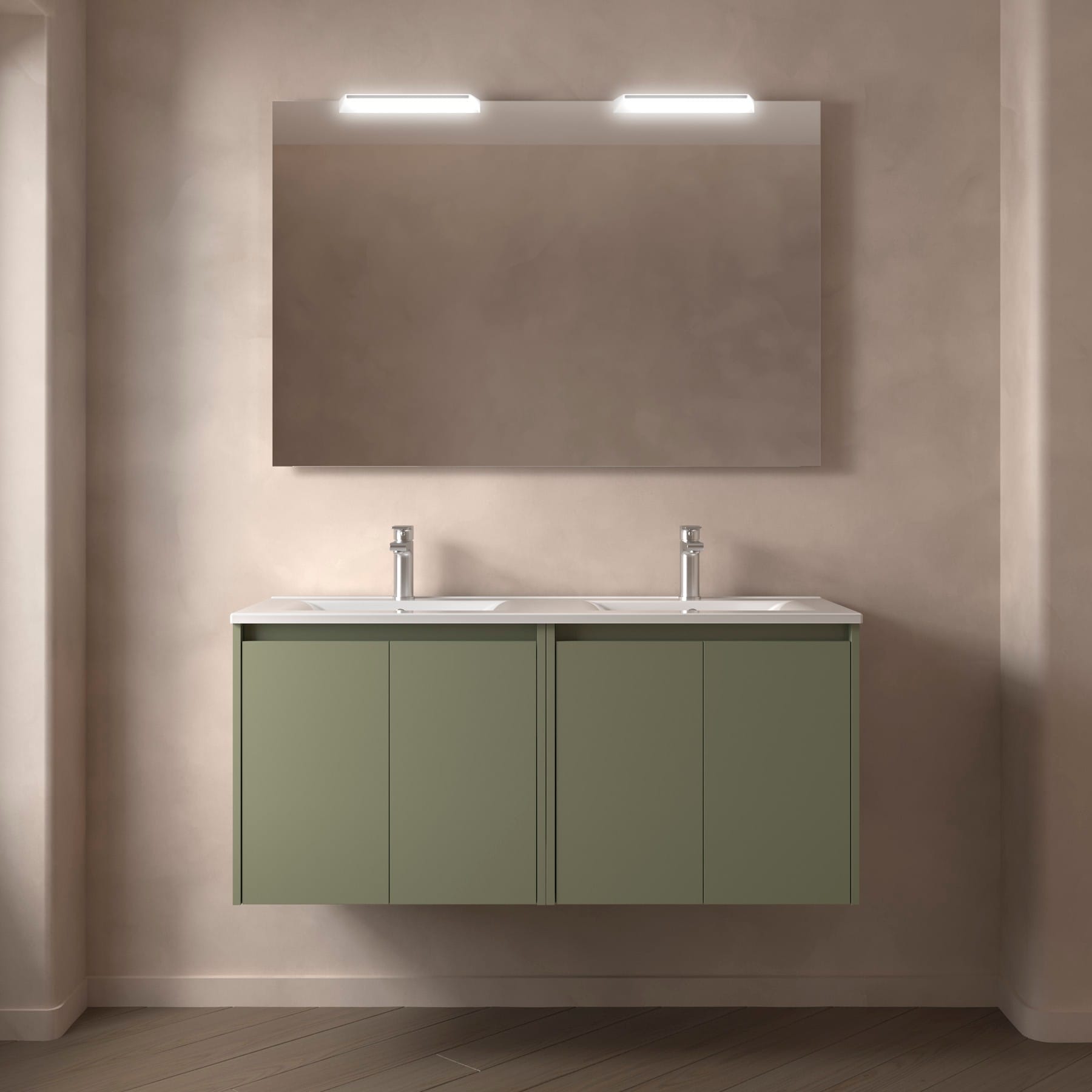 Noja 4P - Mueble de baño suspendido con lavabo encastrado