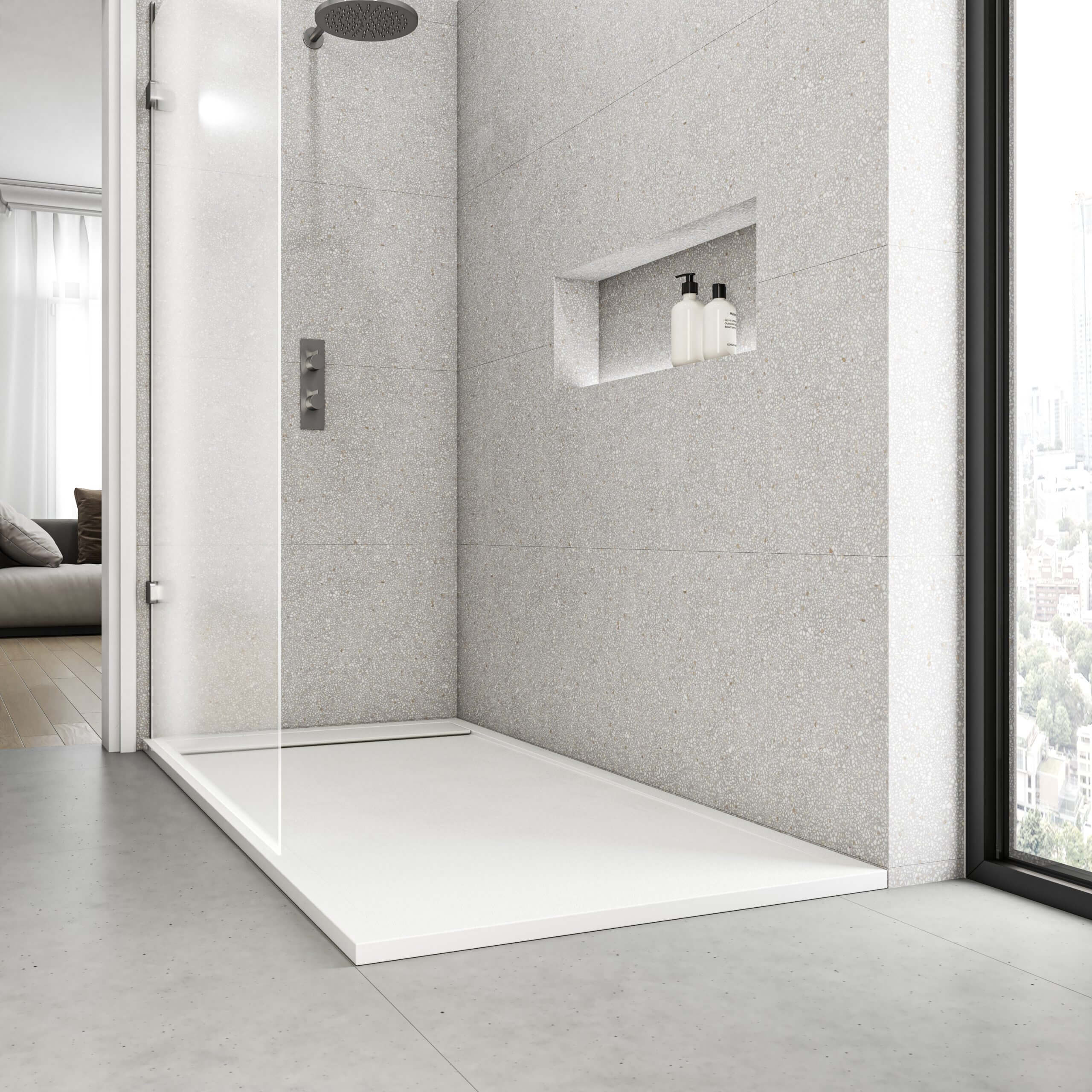 Plato e ducha Venecia. Blanco. Nebadoon