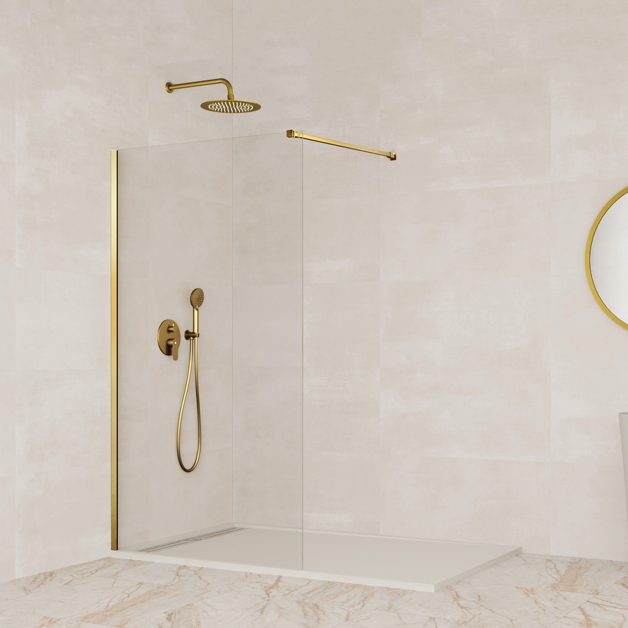 SCREEN GME - Mampara de Ducha Fija con cristal templado de 8 mm