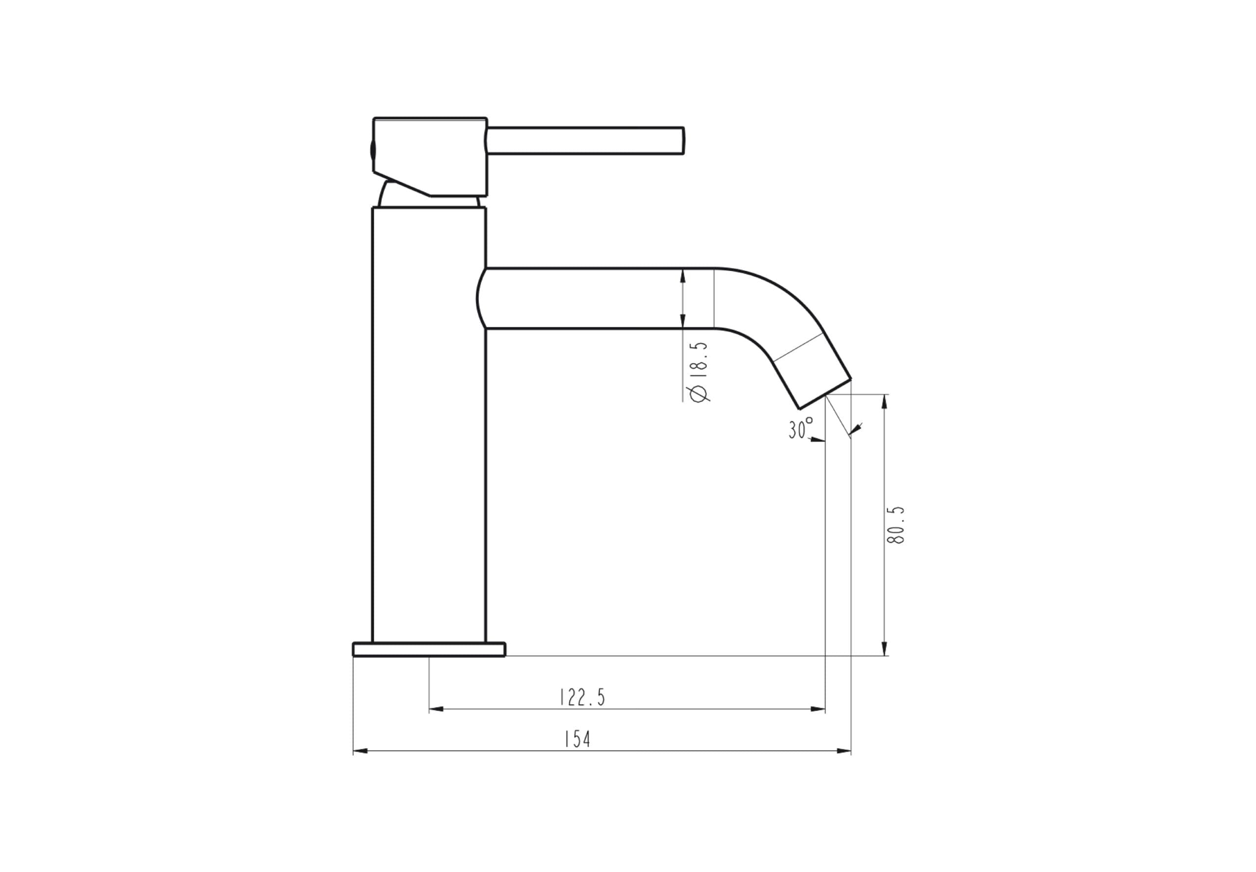 GME Sirio - Grifo de Lavabo Caño Bajo
