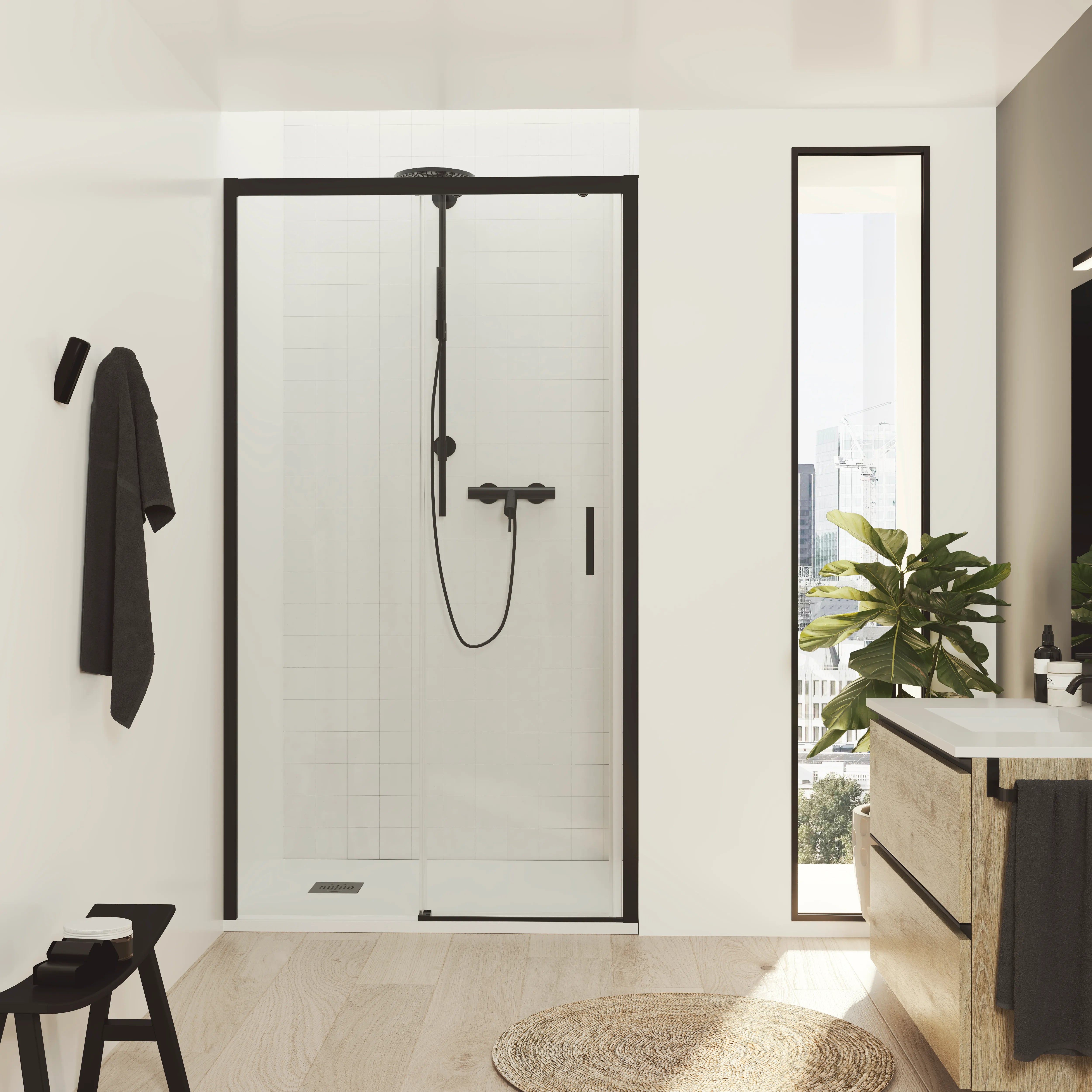 Madrid 1P - Mampara de Ducha Corredera de 1 puerta