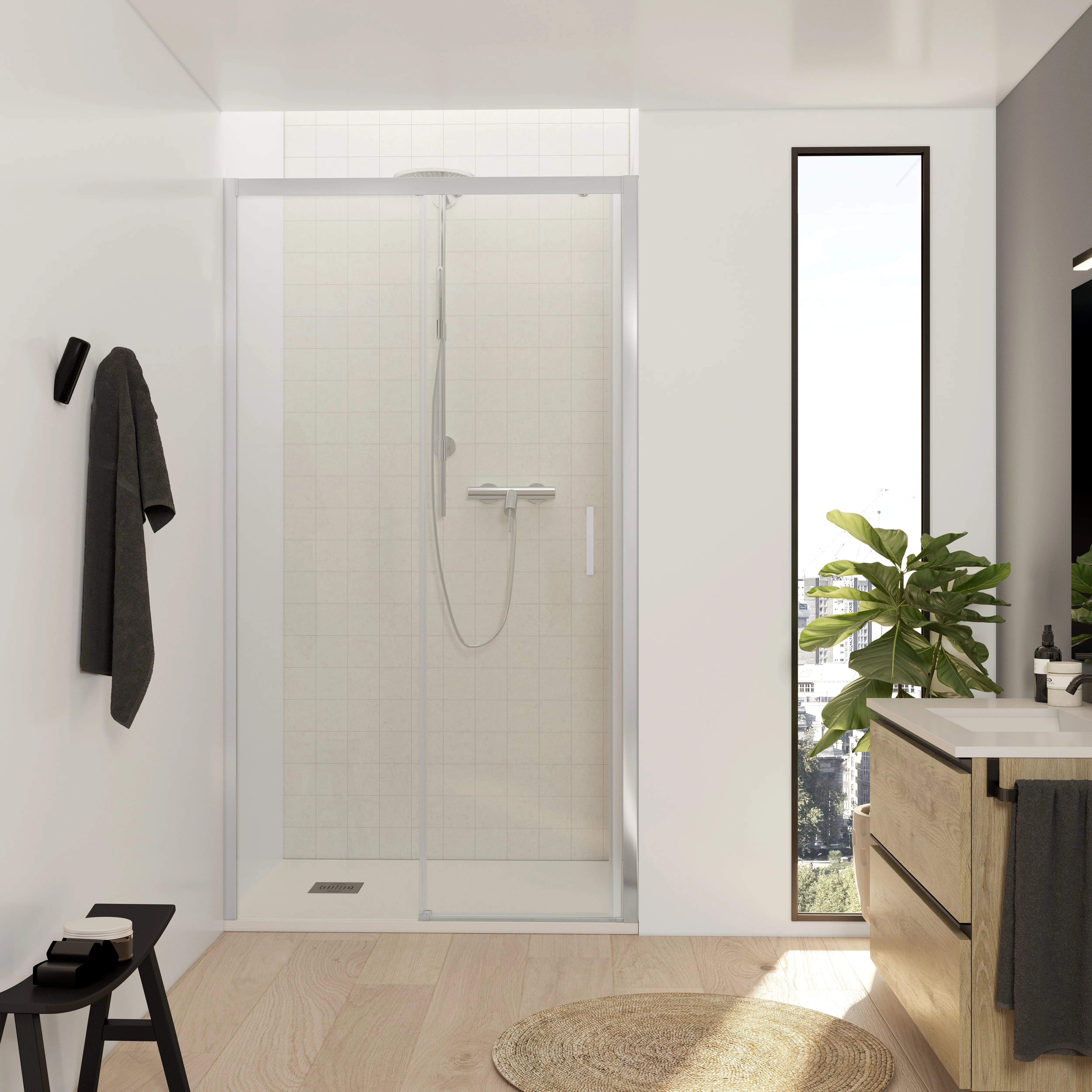 Madrid 1P - Mampara de Ducha Corredera de 1 puerta