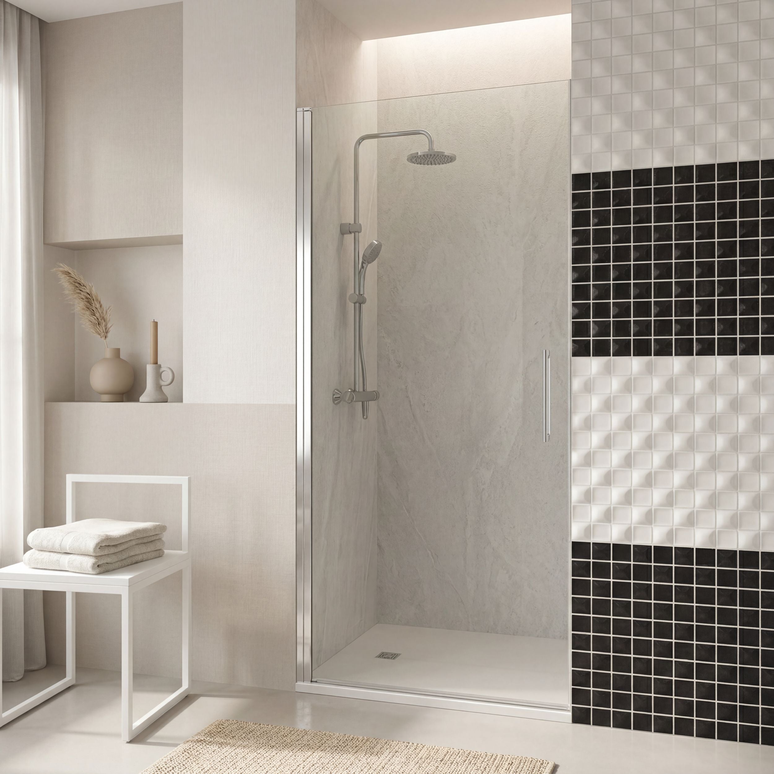 Mampara de Ducha Frontal con Abatible COMBI A GME