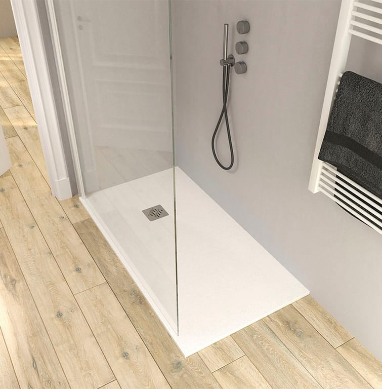 Roma II - Plato de Ducha de Resina, Antideslizante C3 y Antibacteriano