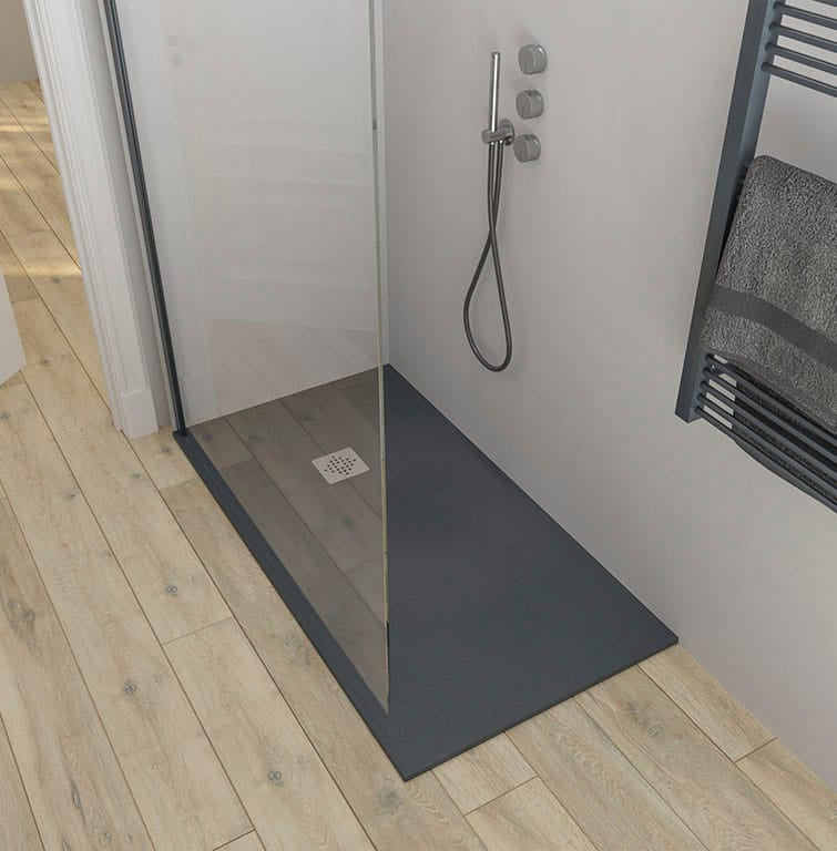 Roma II - Plato de Ducha de Resina, Antideslizante C3 y Antibacteriano