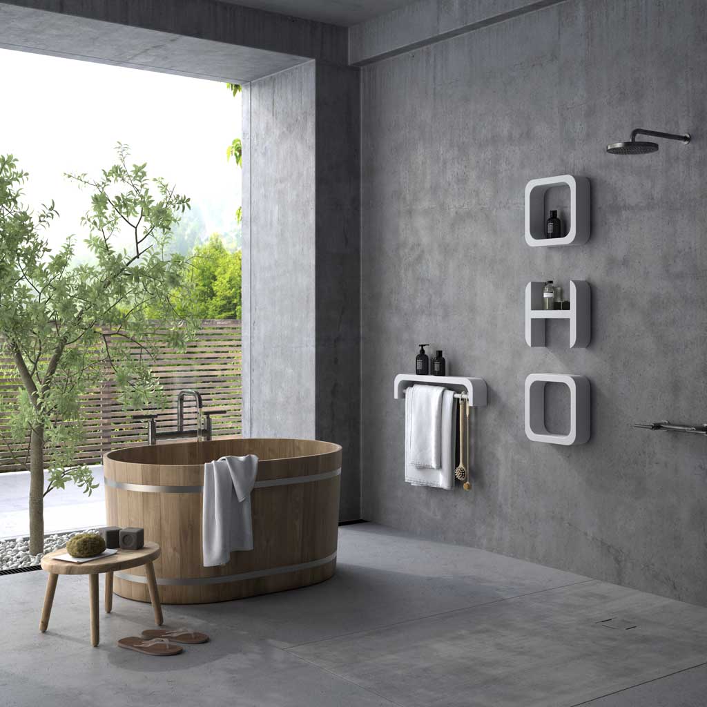 Estante de baño de resina OHU en H