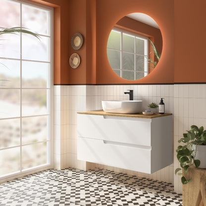 Mueble de baño Cambrón 2C 100 cm con lavabo instalado