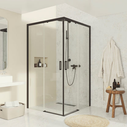 Madrid R2P - Mampara de Ducha Corredera Angular con 2 puertas reversibles