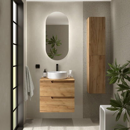 Mueble de baño suspendido Cambrón 60 cm acabado roble africa