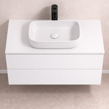 Almagro - Mueble de baño suspendido con lavabo sobre encimera