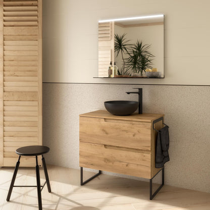 Mueble de baño suspendido Cambrón 80 cm acabado roble africa