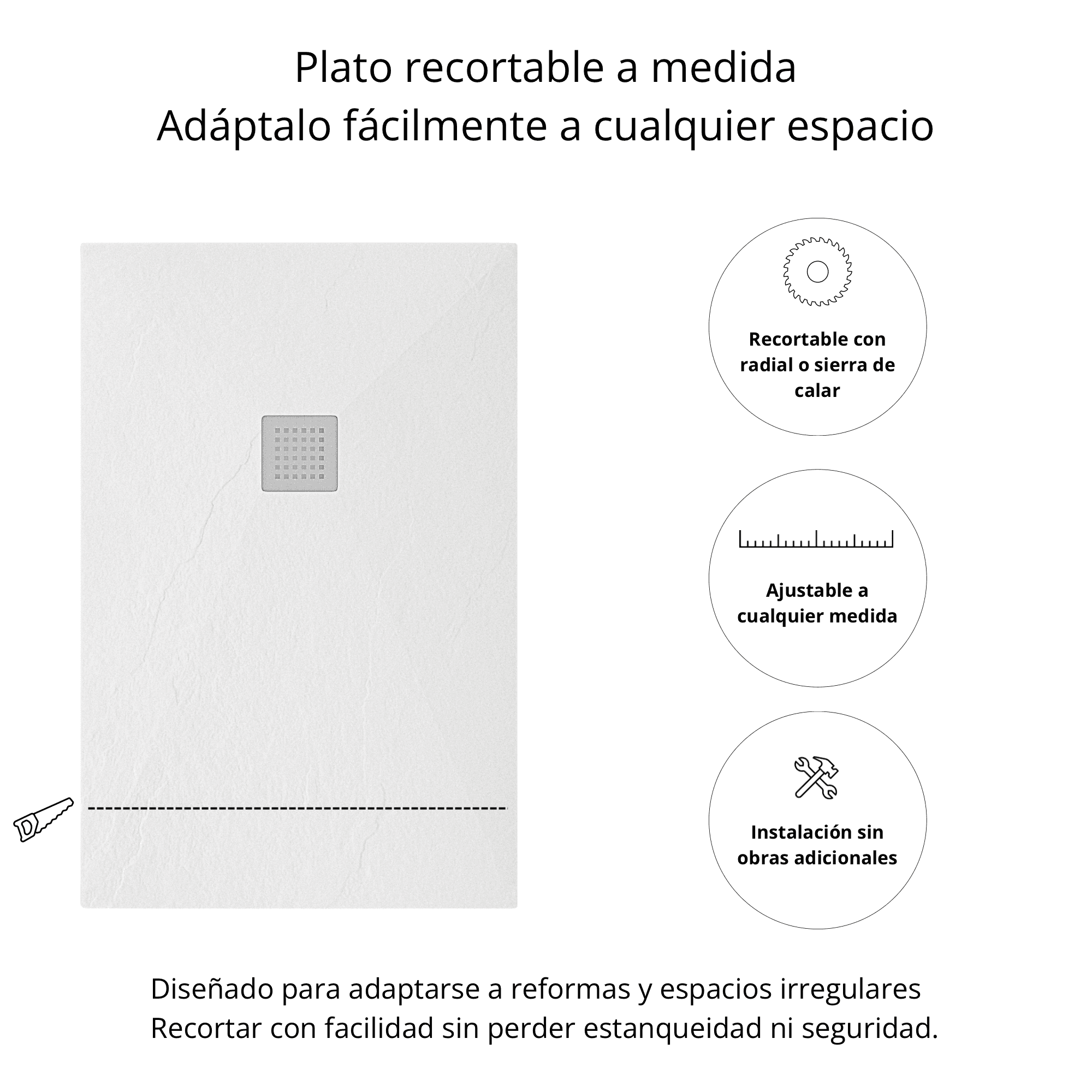 Napoles - Plato de Ducha de Resina Aligerado