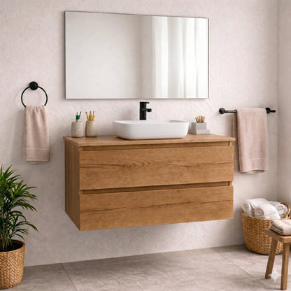 Almagro - Mueble de baño suspendido con lavabo sobre encimera
