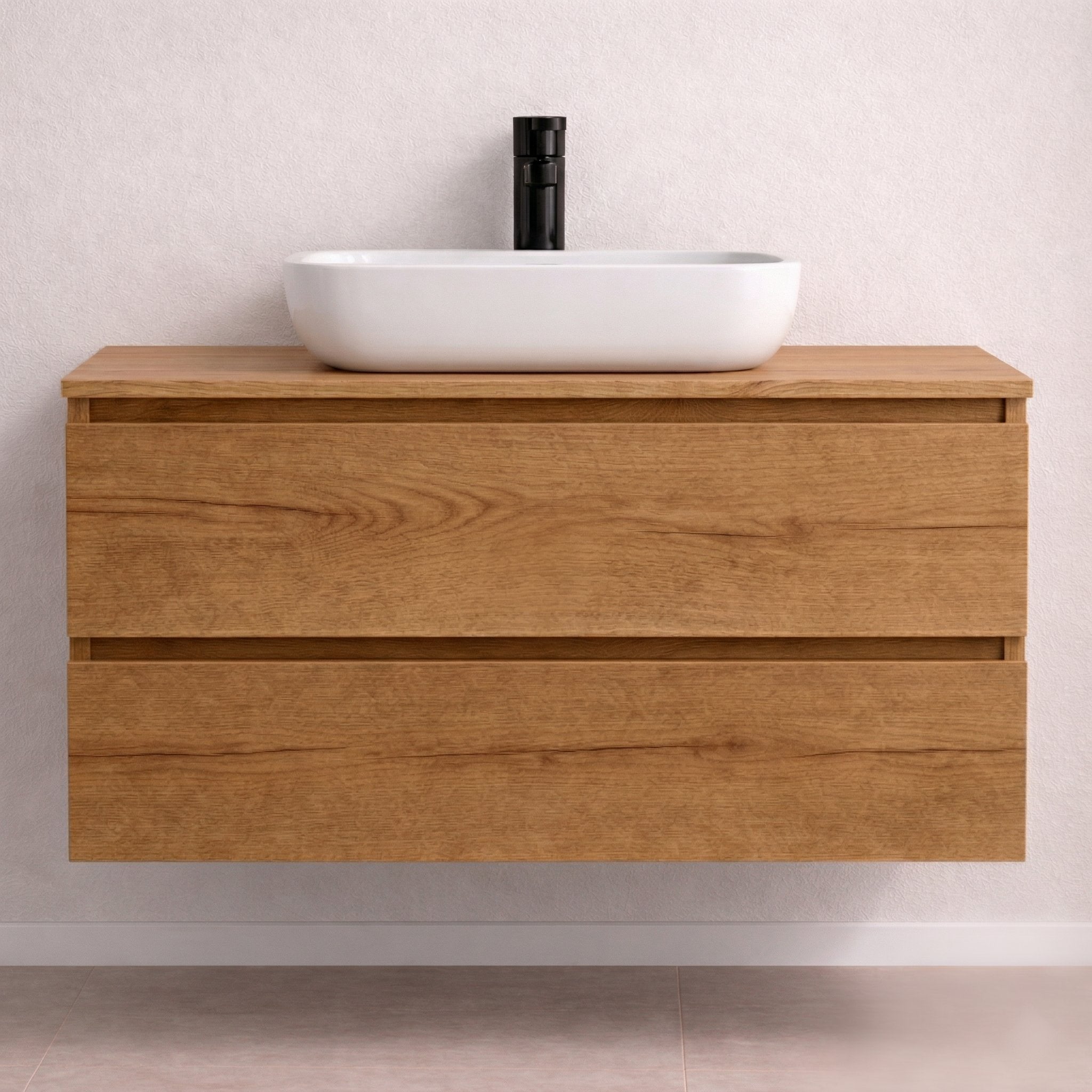 Almagro - Mueble de baño suspendido con lavabo sobre encimera
