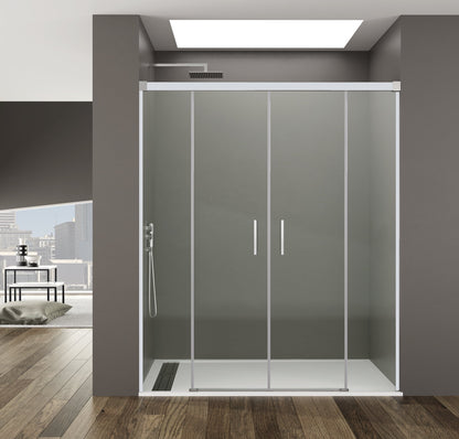 Mampara de Ducha Corredera Basic 2 Fijos + 2 Puertas Correderas