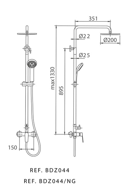 IMEX Bélgica - Columna de ducha monomando
