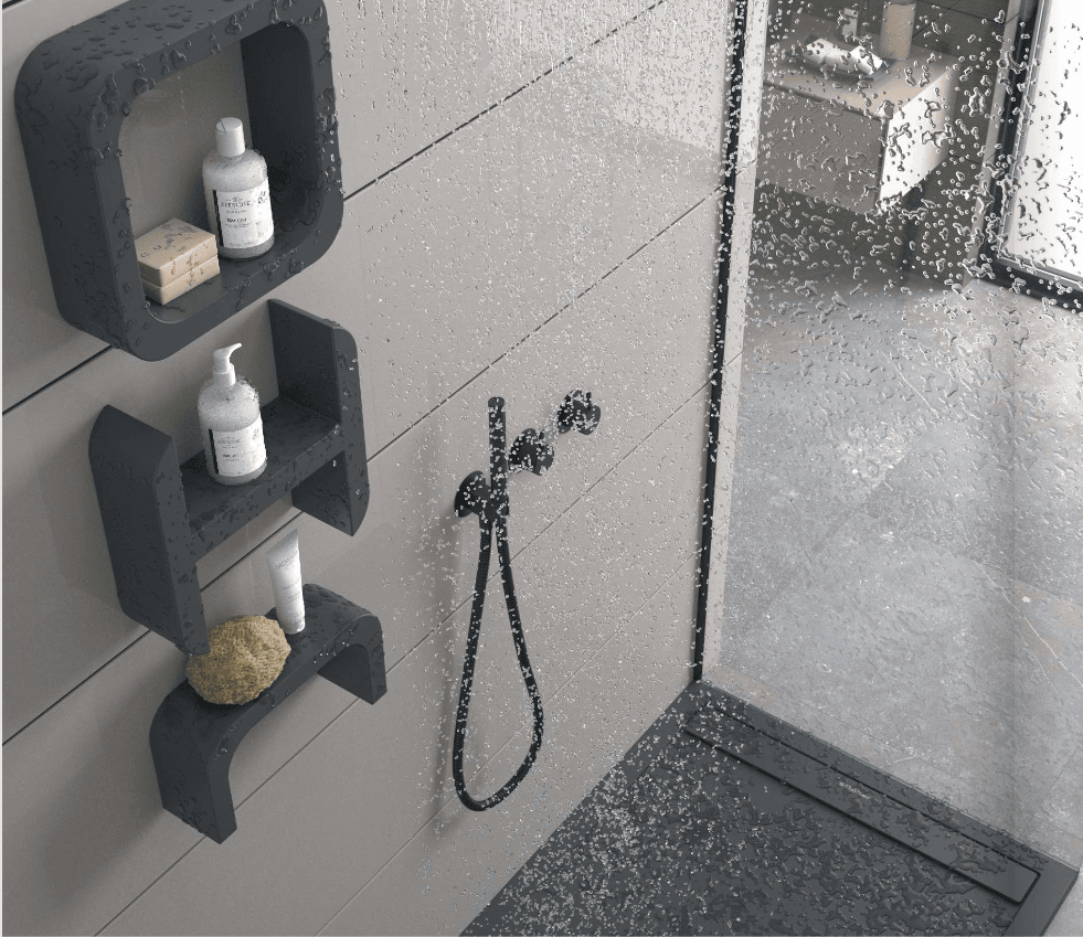 Estanterías de baño de resina OHU en U