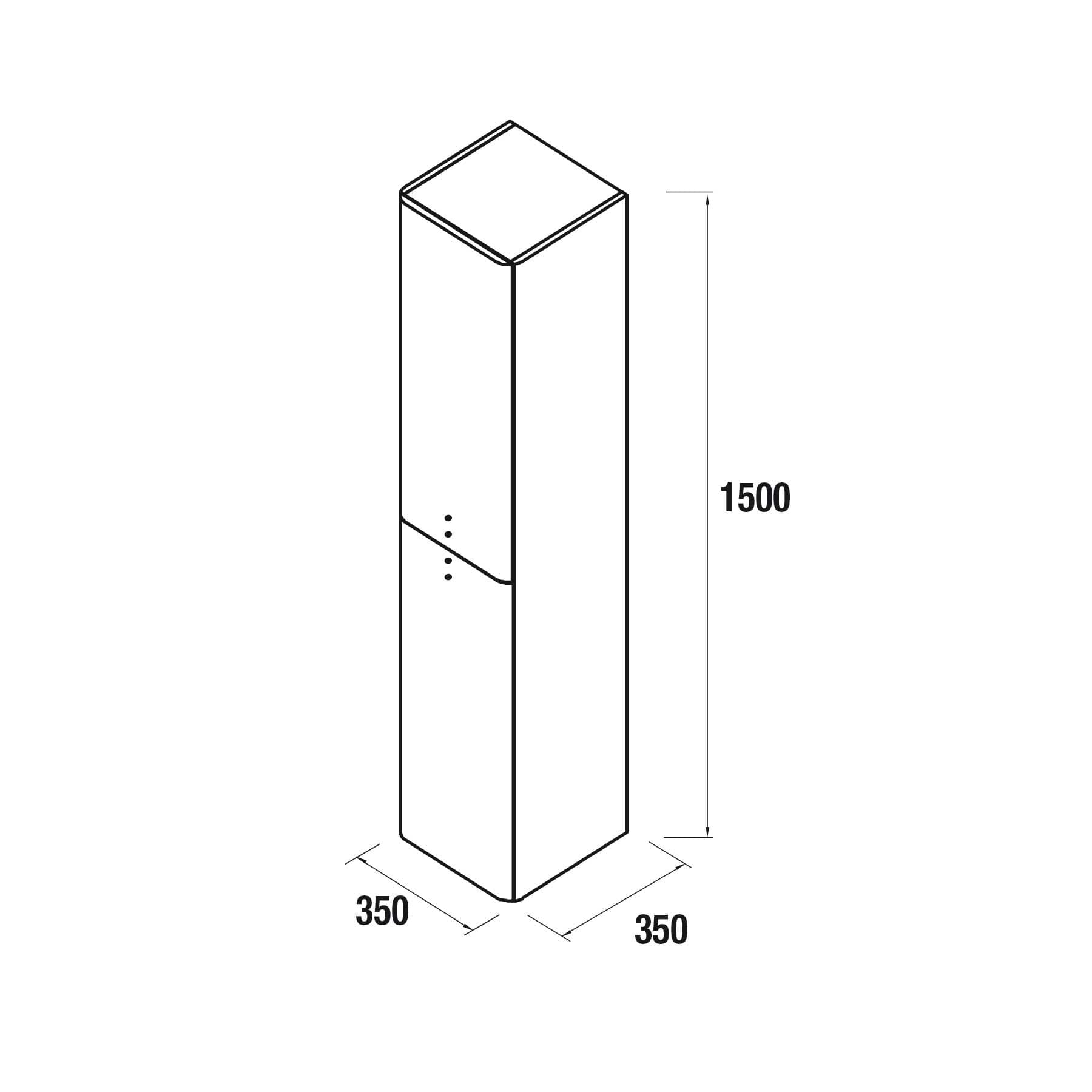 Columna baño Cinca 1500 croquis técnico medidas disponibles