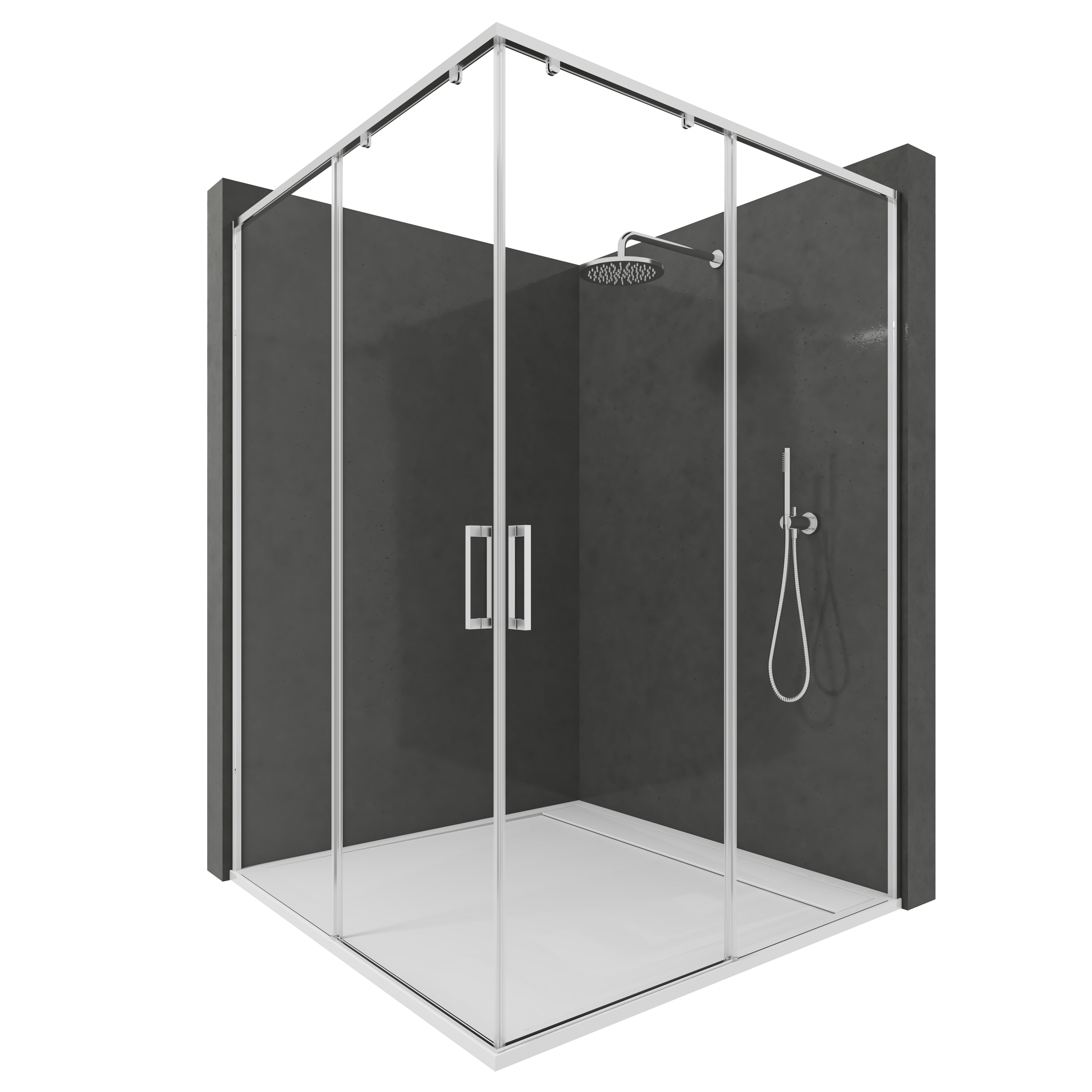 Madrid R2P - Mampara de Ducha Corredera Angular con 2 puertas reversibles