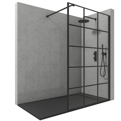 Mampara de Ducha Fija de 8 mm con Cristal Decorado