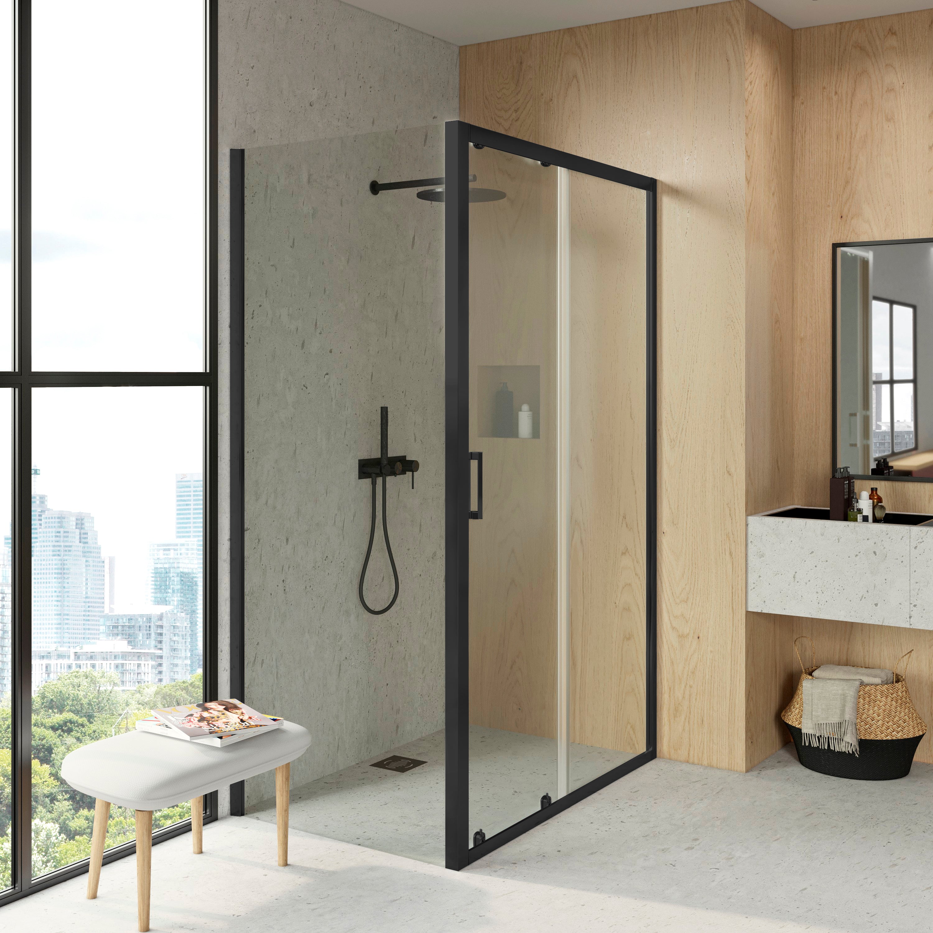 Getafe R1P - Mampara de Ducha Corredera Angular