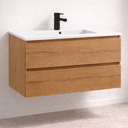 Almagro - Mueble de baño suspendido con lavabo integrado