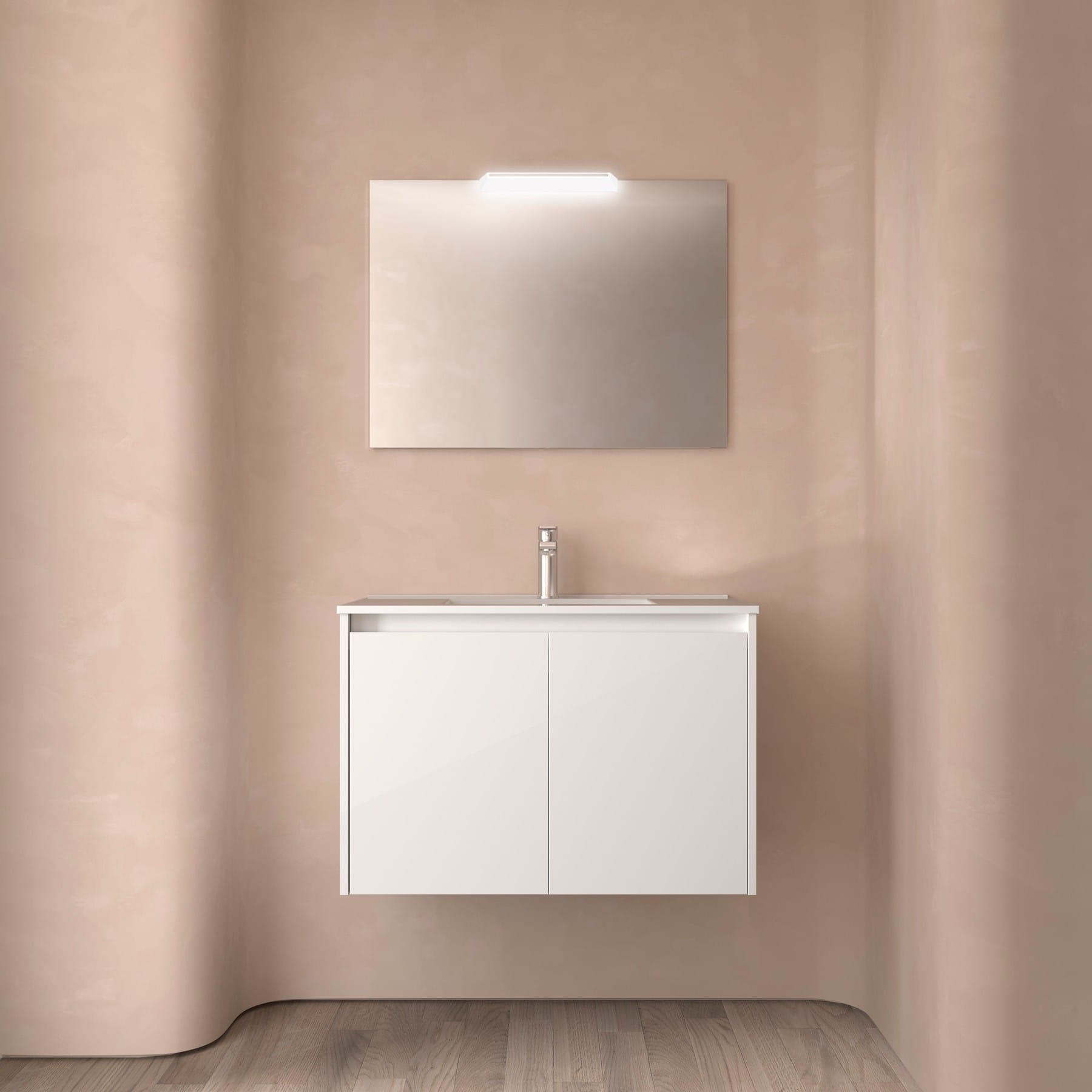 Noja 2P - Mueble de Baño suspendido con lavabo encastrado