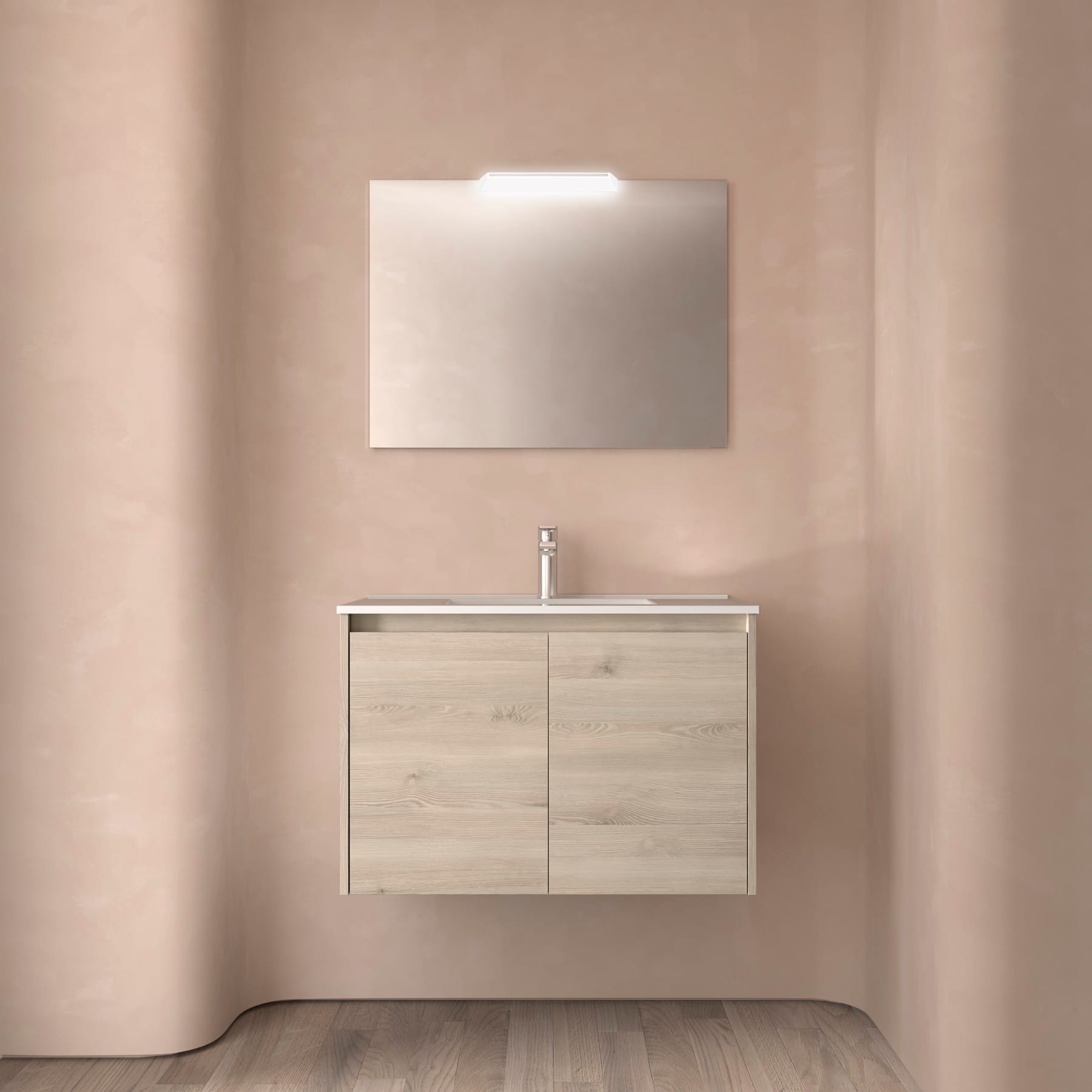 Noja 2P - Mueble de Baño suspendido con lavabo encastrado