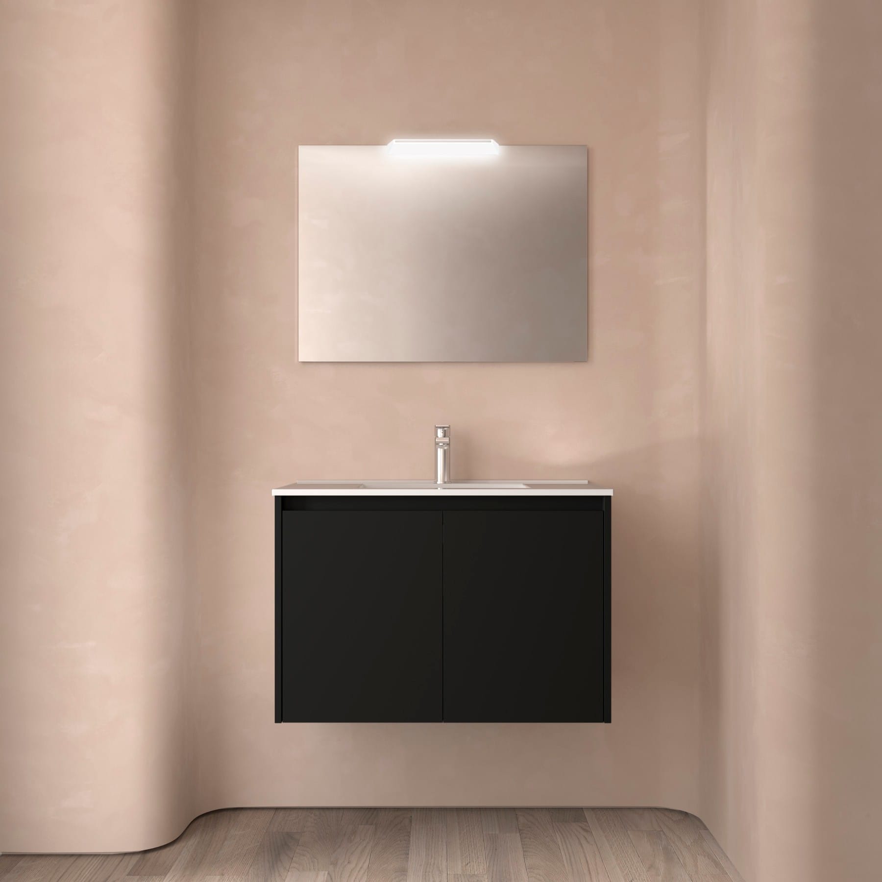 Noja 2P - Mueble de Baño suspendido con lavabo encastrado