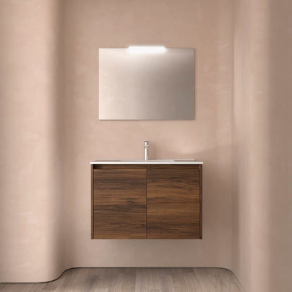 Noja 2P - Mueble de Baño suspendido con lavabo encastrado