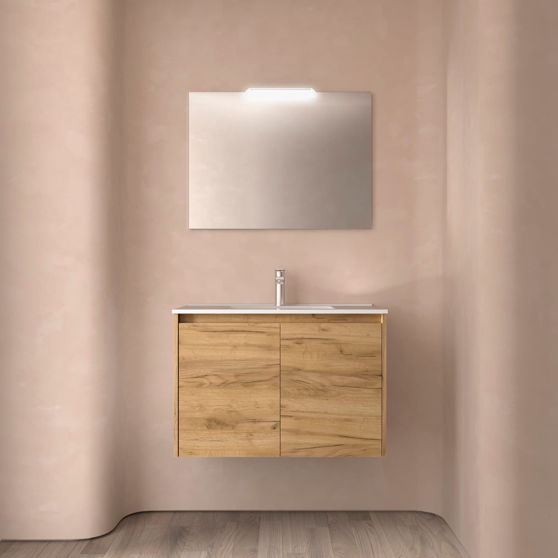 Noja 2P - Mueble de Baño suspendido con lavabo encastrado