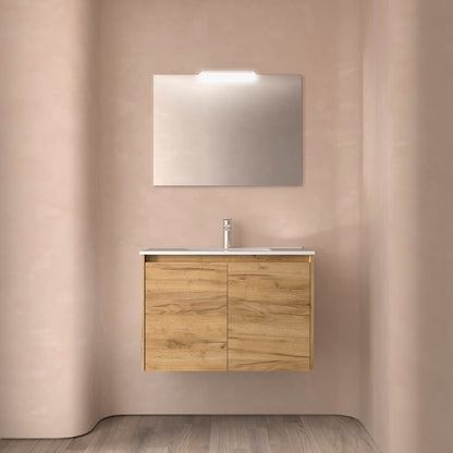 Noja 2P - Mueble de Baño suspendido con lavabo encastrado