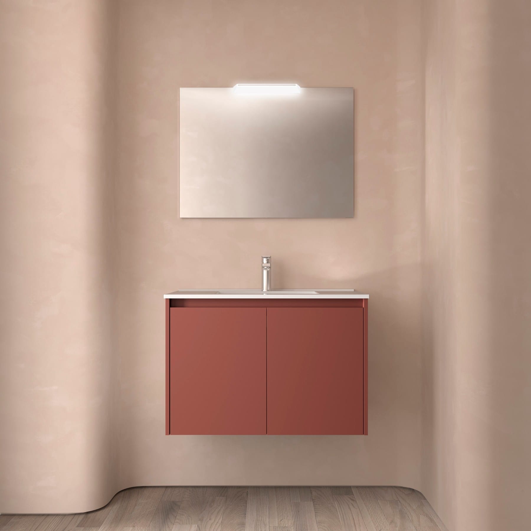 Noja 2P - Mueble de Baño suspendido con lavabo encastrado