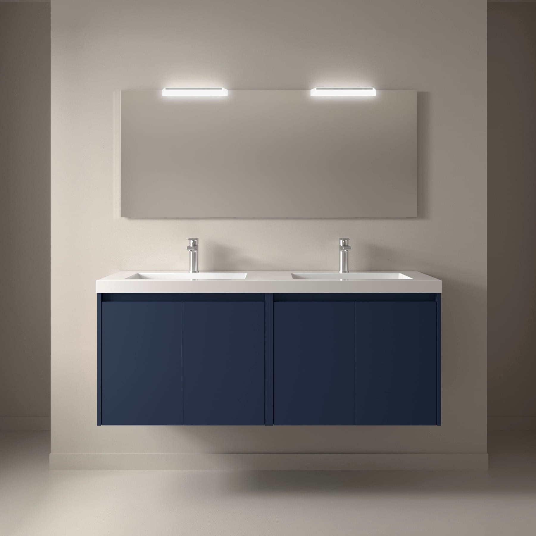 Noja 4P - Mueble de baño suspendido con lavabo encastrado