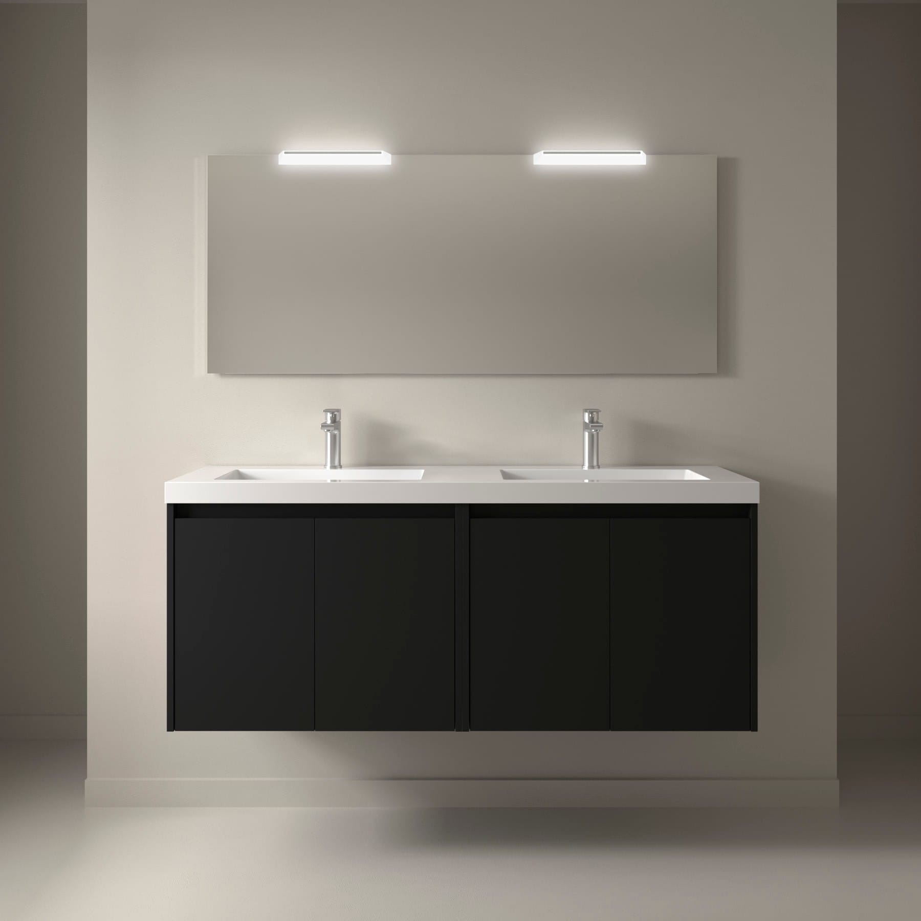 Noja 4P - Mueble de baño suspendido con lavabo encastrado