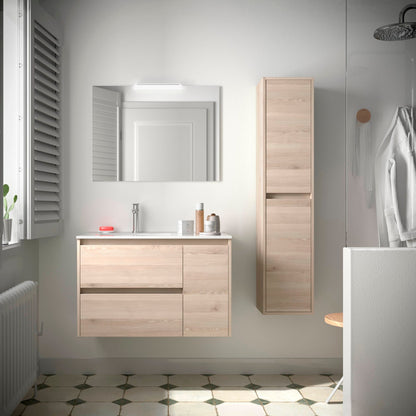 Noja 2C1 - Mueble de baño suspendido con lavabo encastrado
