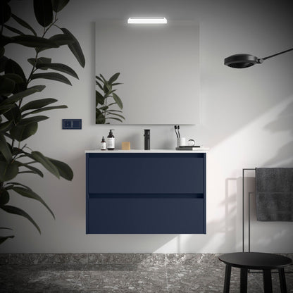 Noja 2C - Mueble de baño suspendido con lavabo encastrado