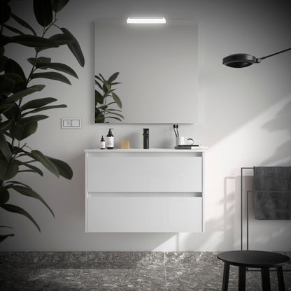 Noja 2C - Mueble de baño suspendido con lavabo encastrado