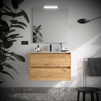Noja 2C - Mueble de baño suspendido con lavabo encastrado