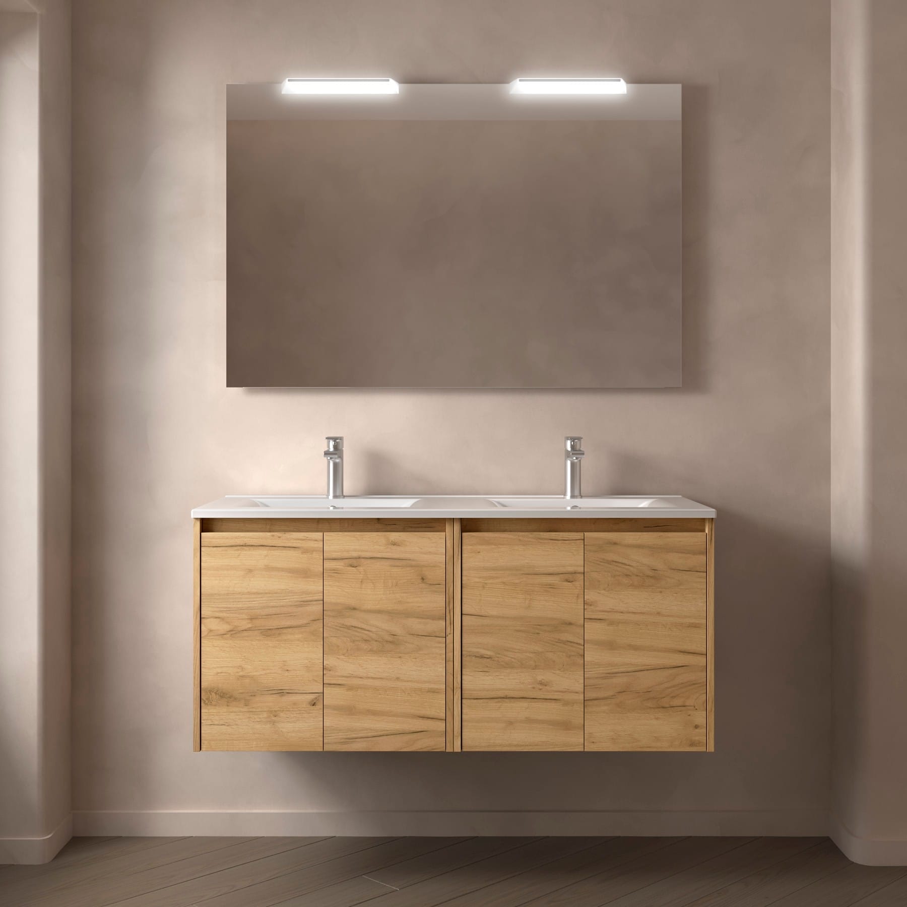 Noja 4P - Mueble de baño suspendido con lavabo encastrado